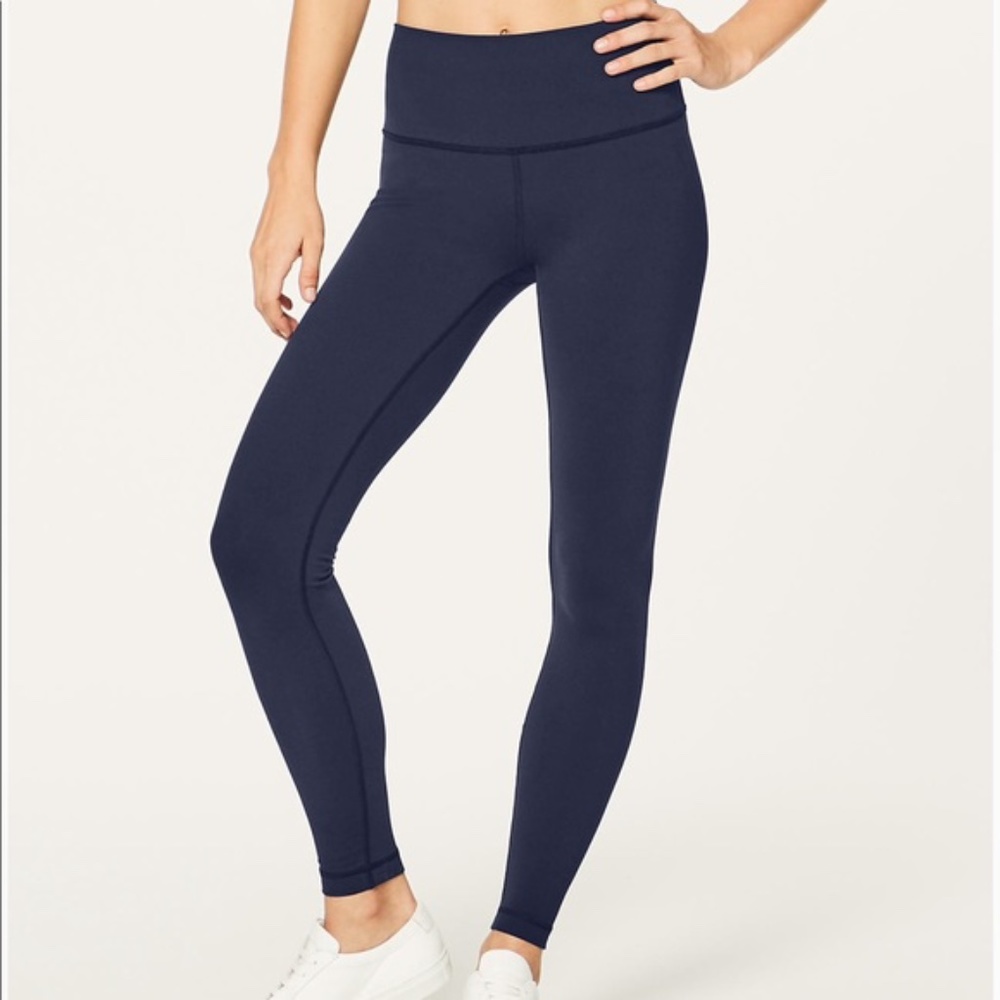 Lululemon Navy Wunder Under Hi Rise Leggings 28"
